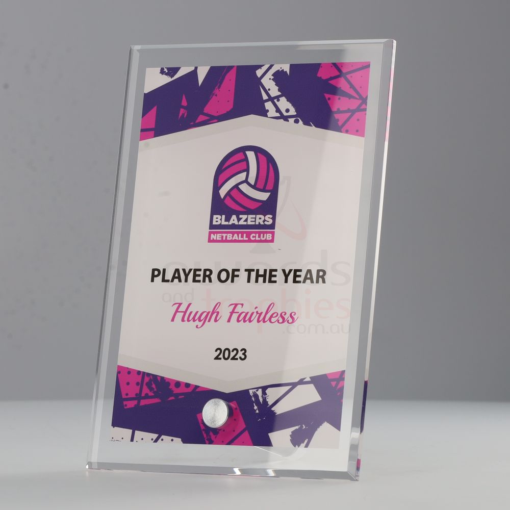 Netball Team Colours Plaque V1 150mm